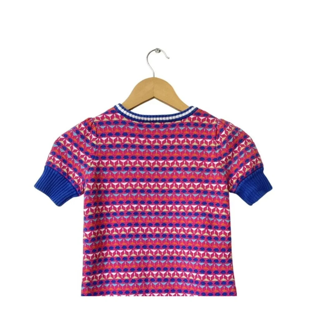 Hanna Anderson Size130 US 8 Girls Multicolor Patterned Knit Dress Rainbow Easter
